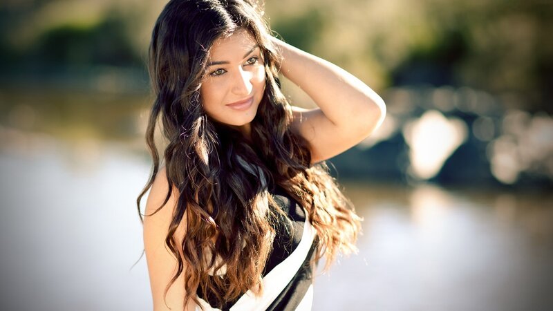 Woman with Long Hair — Brown, Serene, Afternoon, Photograph, River, Sunlight