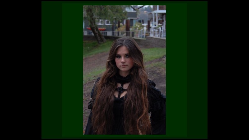 Woman with Long Hair — Brown, Serious, Afternoon