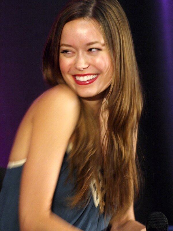 Woman with Long Hair — Brown, Smiling, Photograph, Microphone