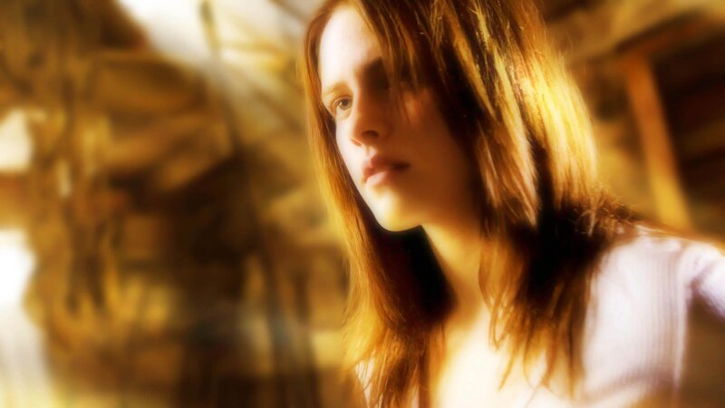 Woman with Long Hair — Golden, Dramatic