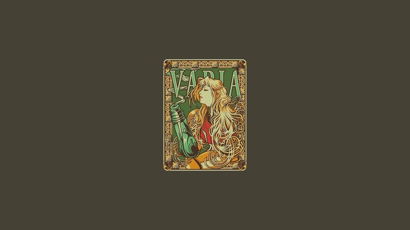 Woman with Long Hair — Green, Serene, Illustration