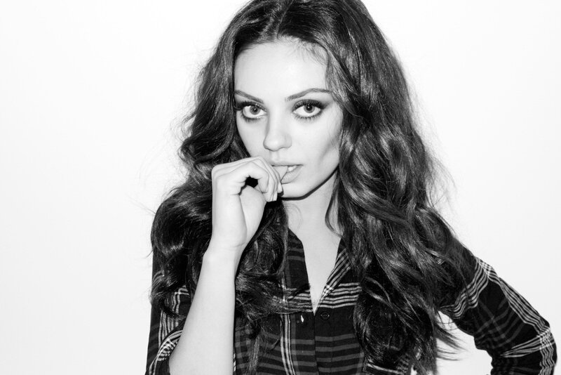 woman with long hair in black and white