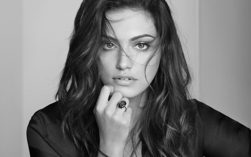 woman with long hair in black and white