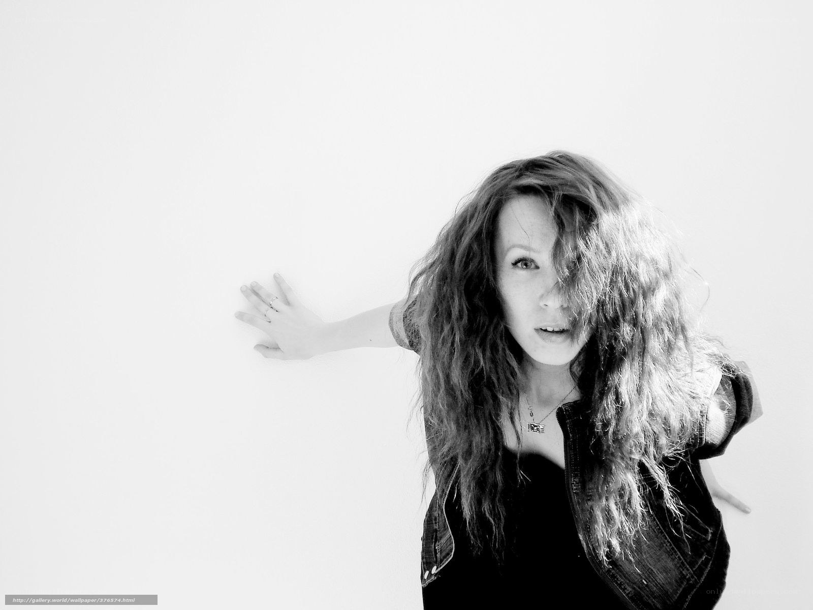 woman with long hair in black and white