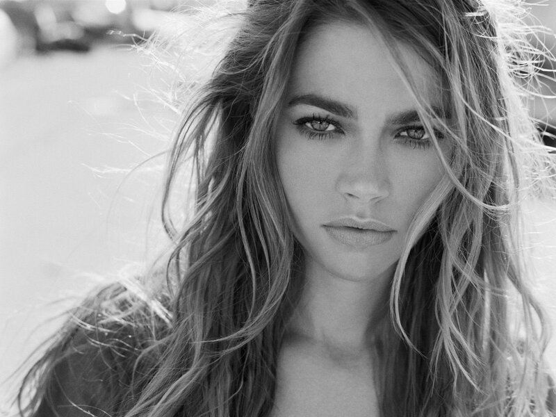woman with long hair in black and white