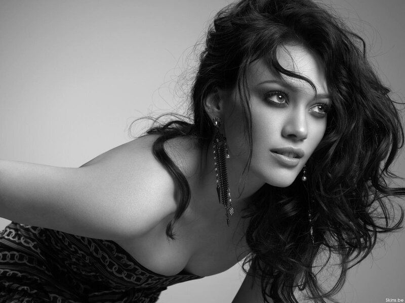 woman with long hair in black and white