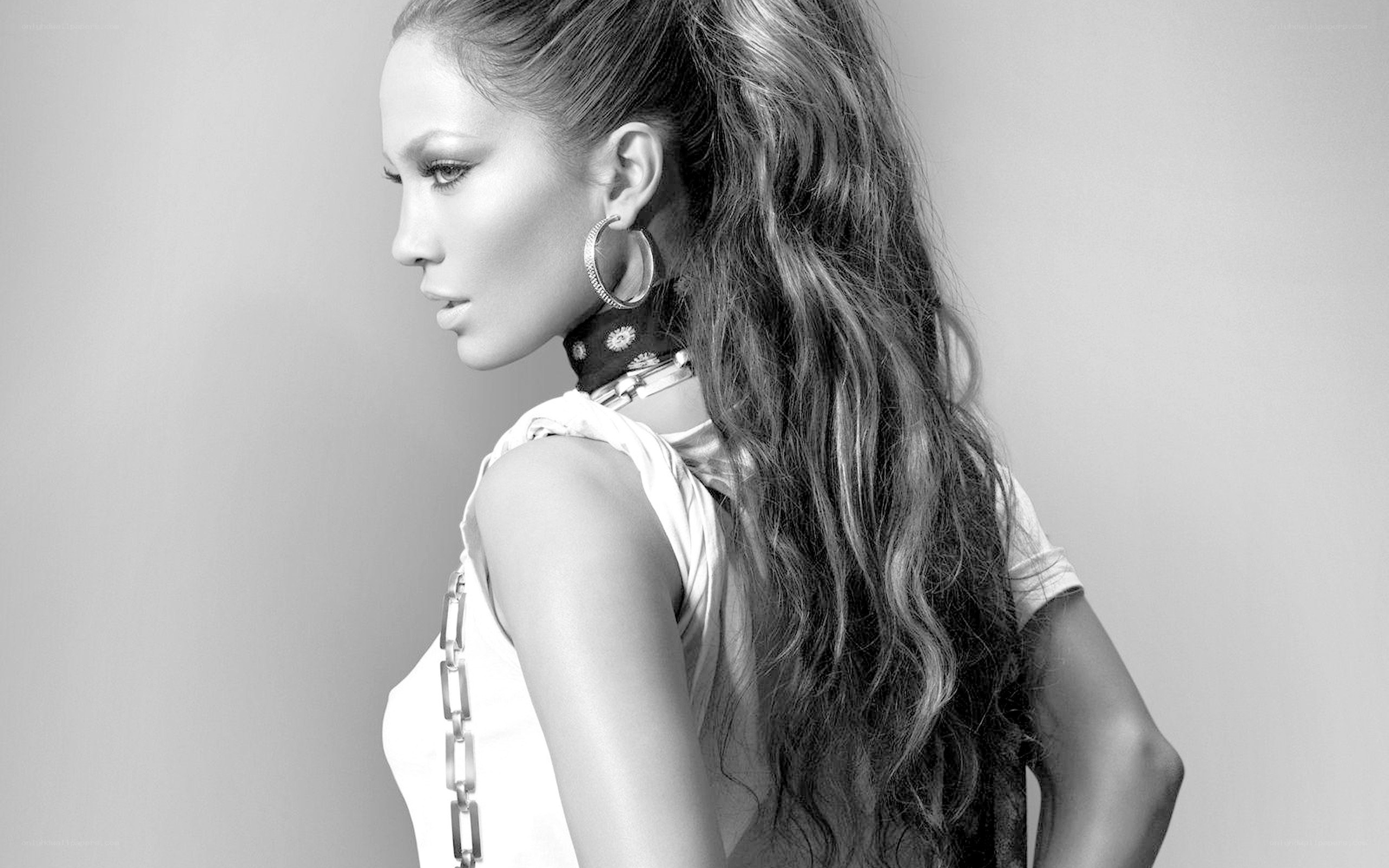 woman with long hair in profile