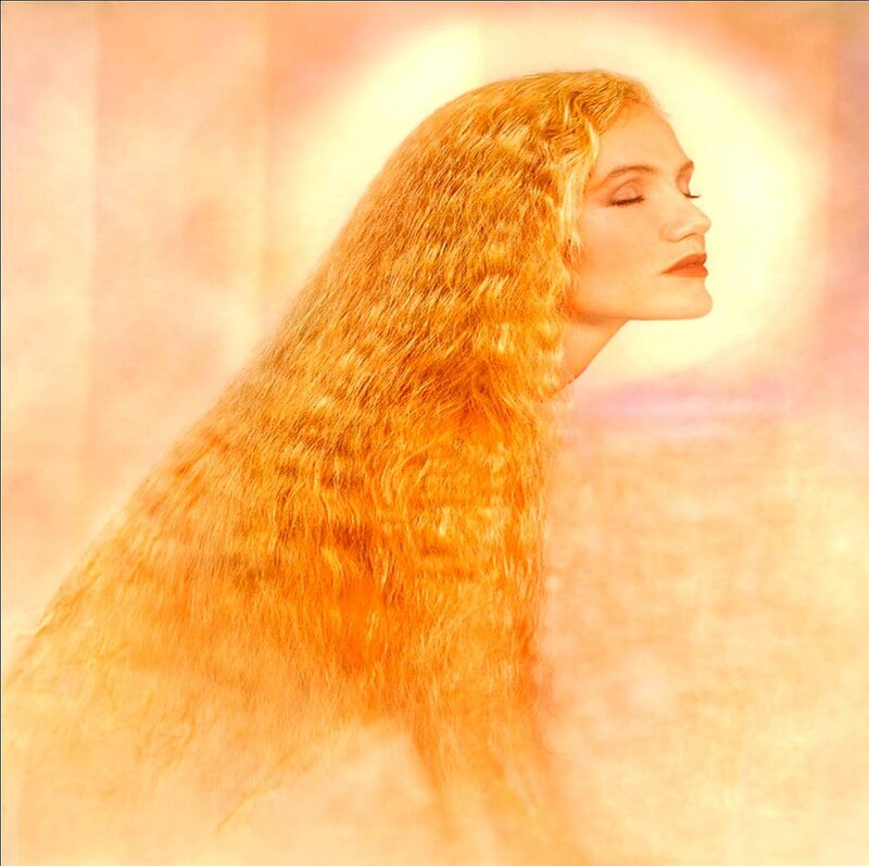 Woman with Long Hair — Orange, Serene, Photograph