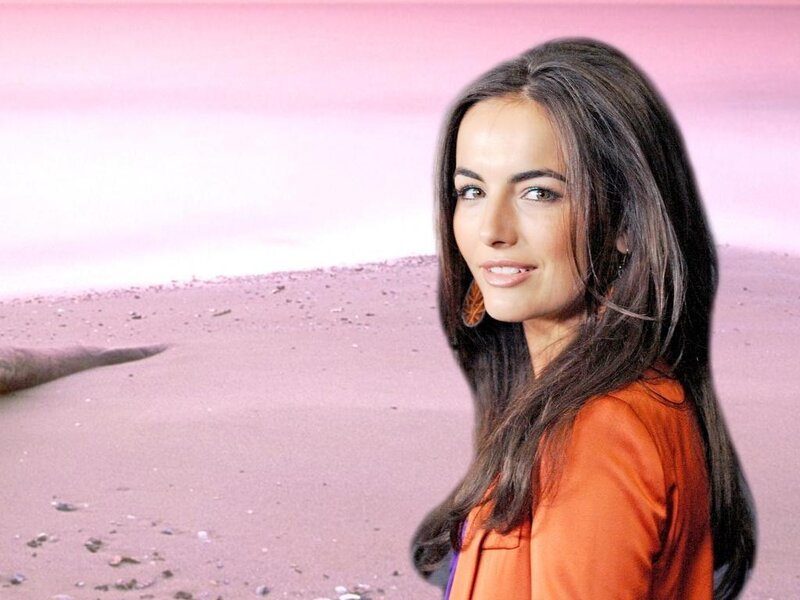 Woman with Long Hair — Orange, Serene, Sunset