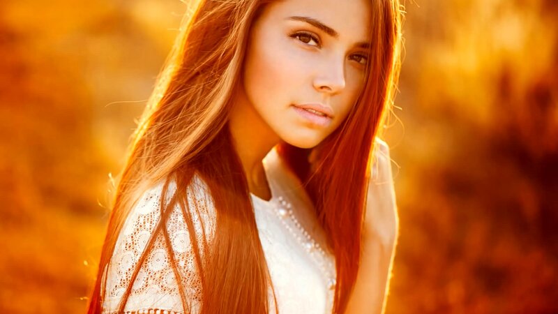Woman with Long Hair — Orange, Warm