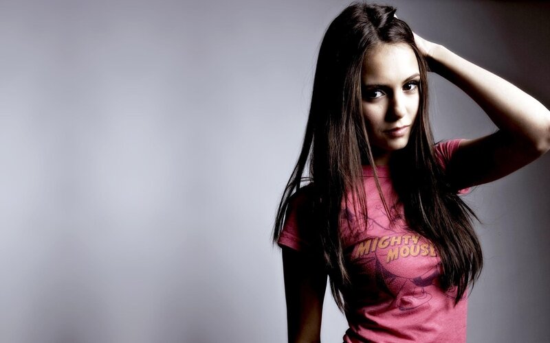 Woman with Long Hair — Pink, Dramatic, Photograph, T-shirt, Hand