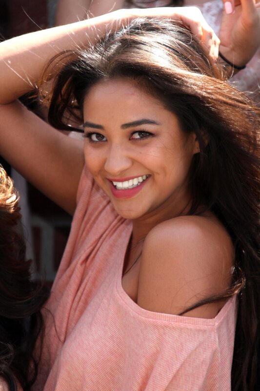 Woman with Long Hair — Pink, Happy, Afternoon