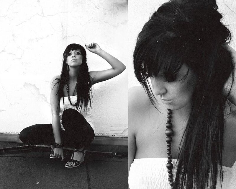 woman with long hair posing