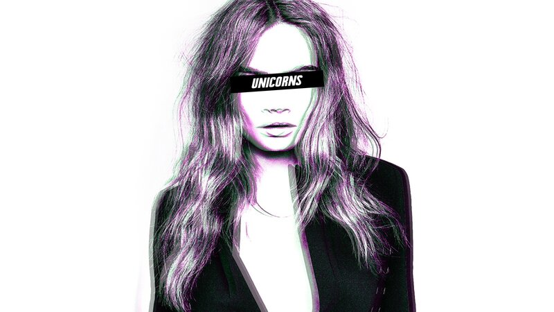 Woman with Long Hair — Purple, Dramatic, Digital Art, Black Blazer