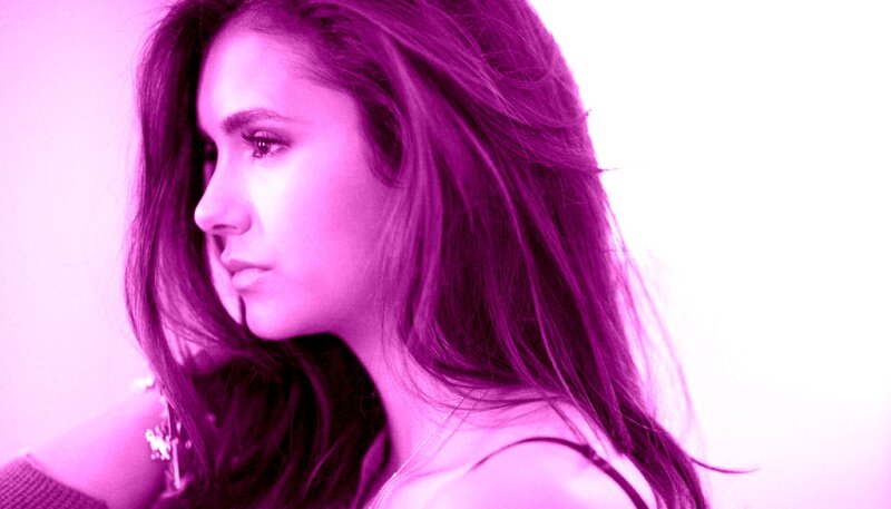 Woman with Long Hair — Purple, Dramatic, Photograph, Necklace