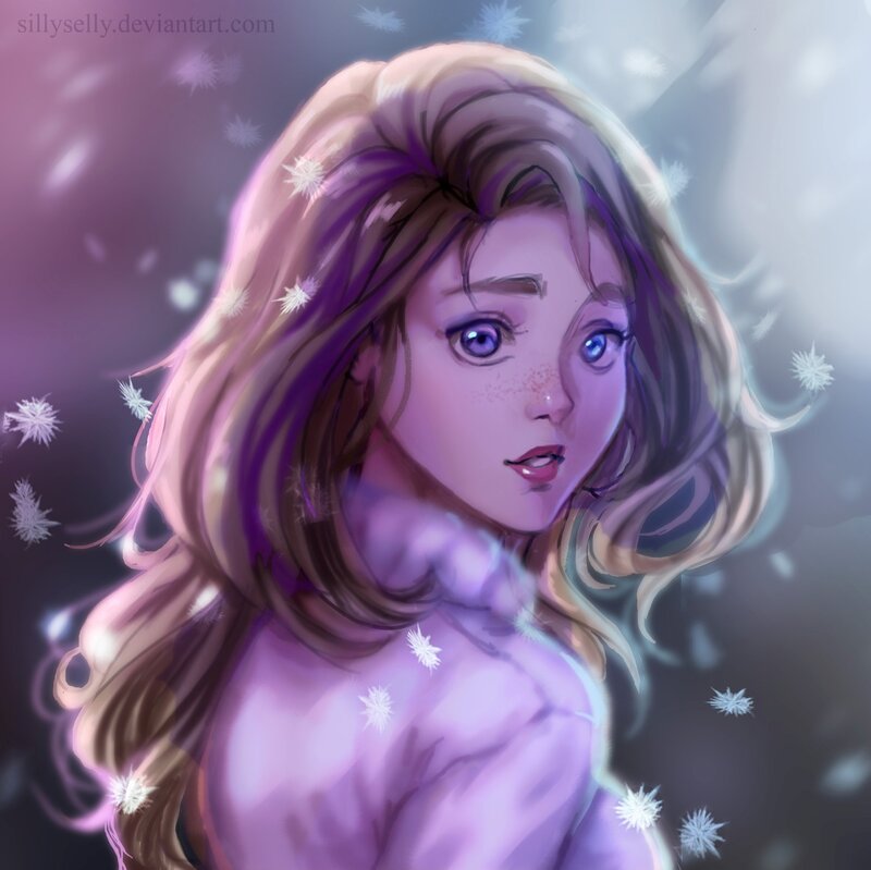 Woman with Long Hair — Purple, Magical