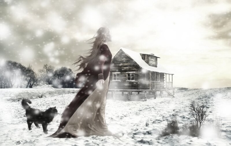 Woman with Long Hair — White, Cold