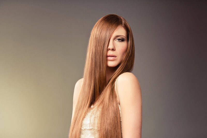 woman with long red hair