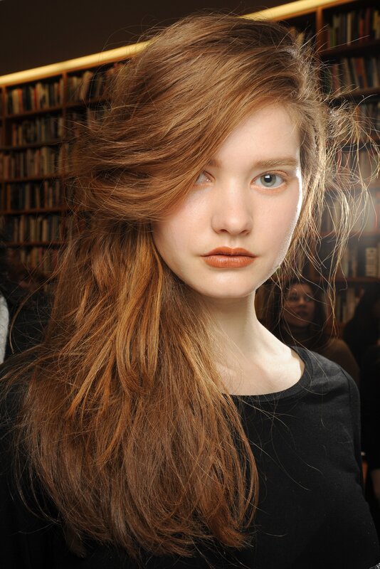 woman with long red hair