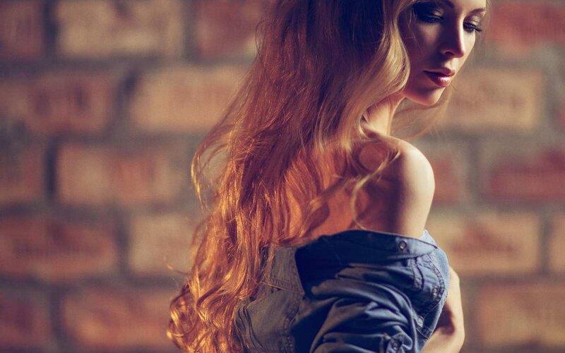 woman with long red hair