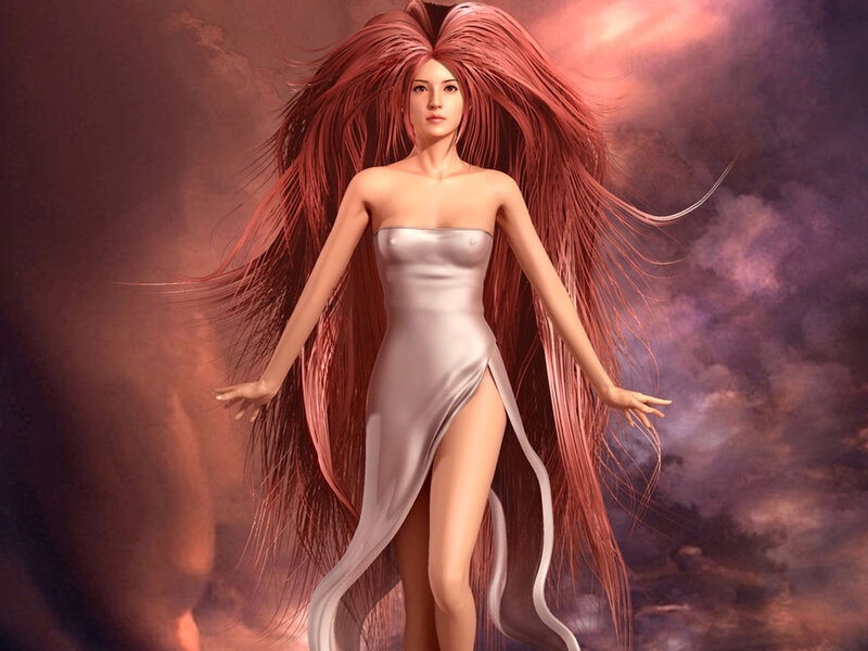 woman with long red hair