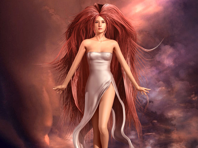 woman with long red hair