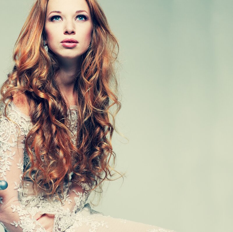 Woman with Long Red Hair — Serene, Photograph