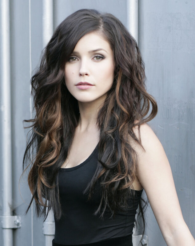 woman with long wavy hair