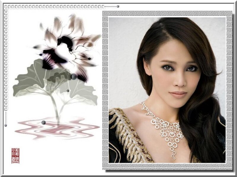 woman with lotus flower art