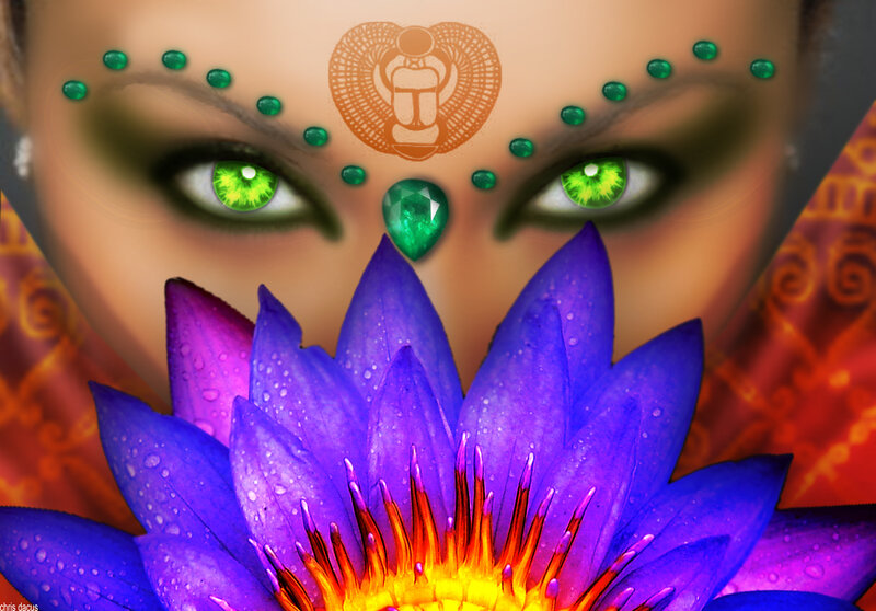 Woman with Lotus Flower — Purple