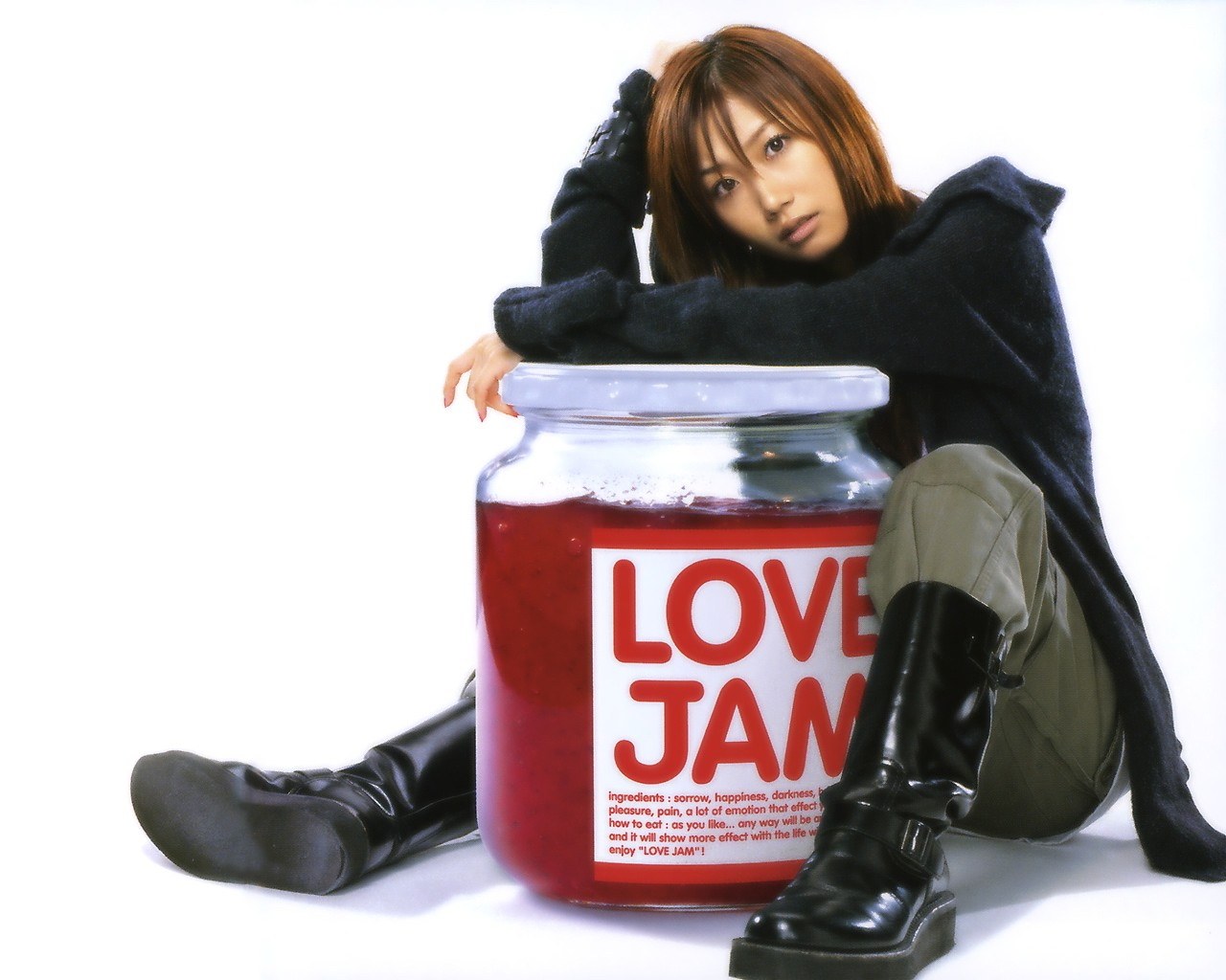 Woman with love jam jar