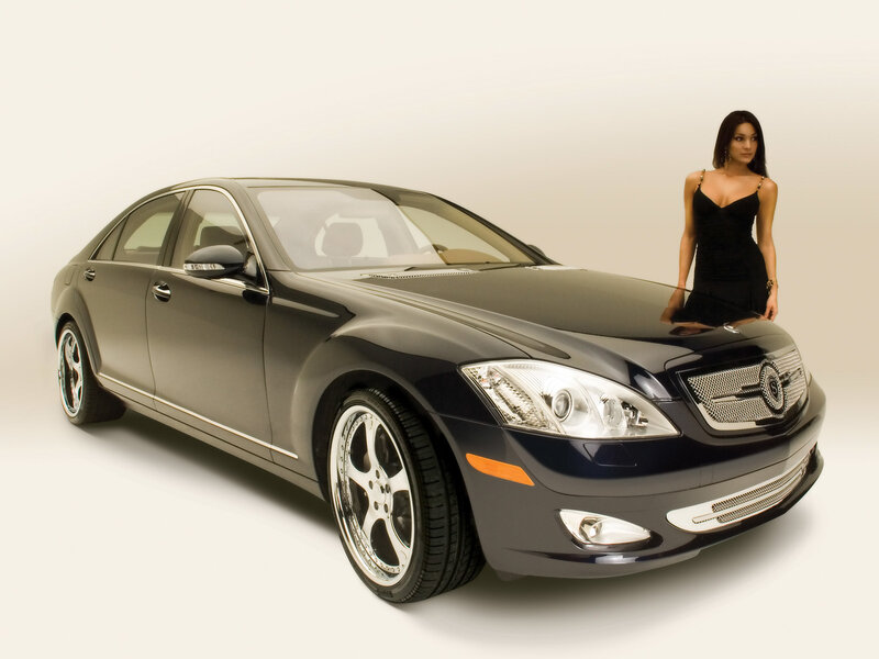 woman with luxury car