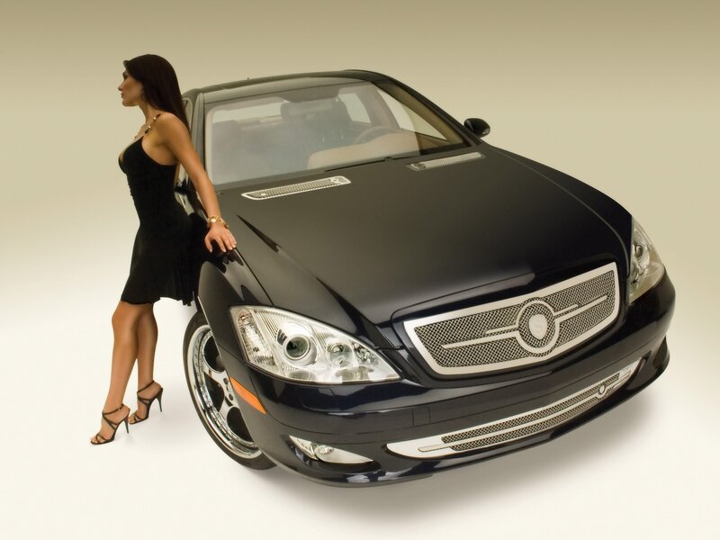 woman with luxury car
