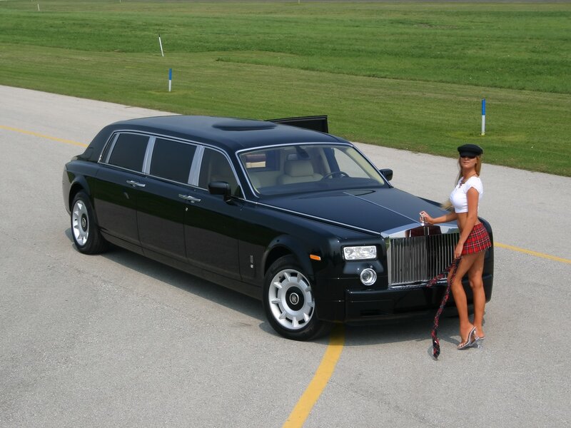 woman with luxury car