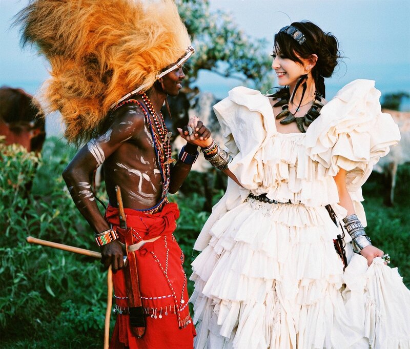 woman with maasai man
