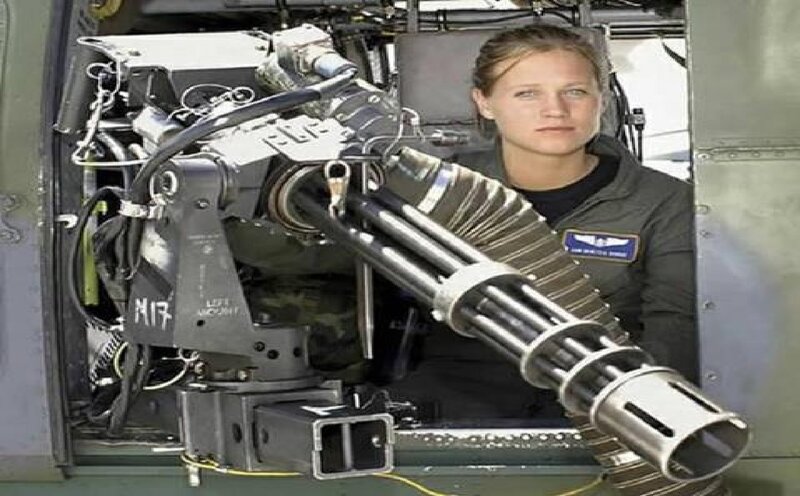 Woman with Machine Gun — Gray