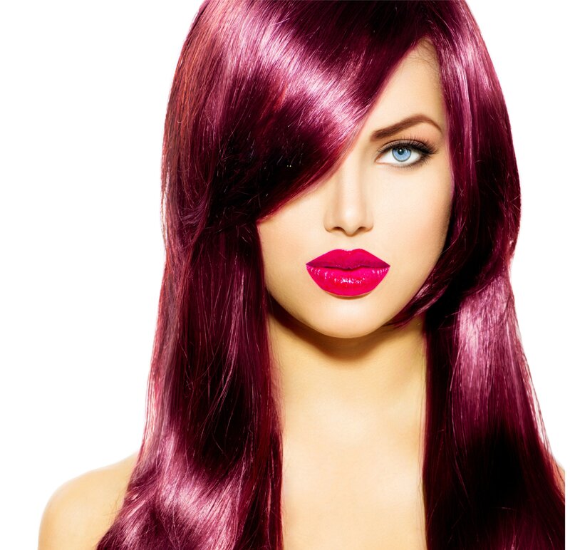 Woman with Magenta Hair — Dramatic, Photograph