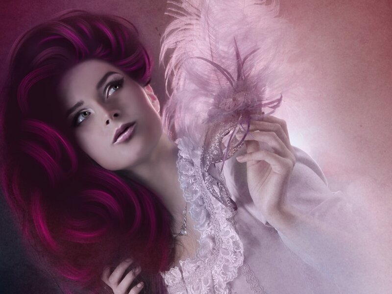 Woman with Magenta Hair — Dramatic