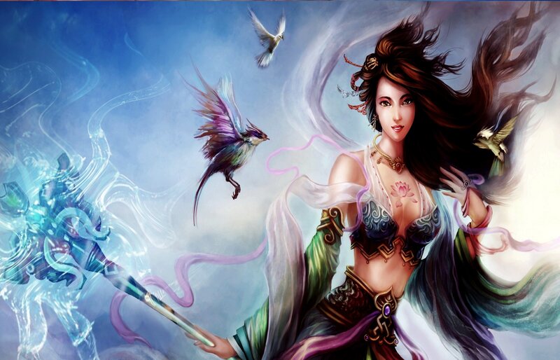 Woman with Magic Staff