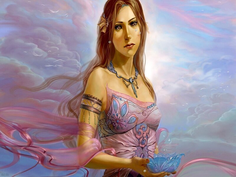 woman with magical bowl