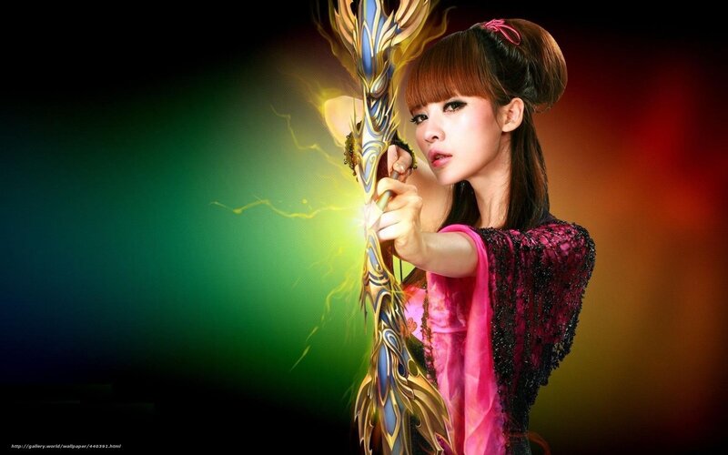 woman with magical staff