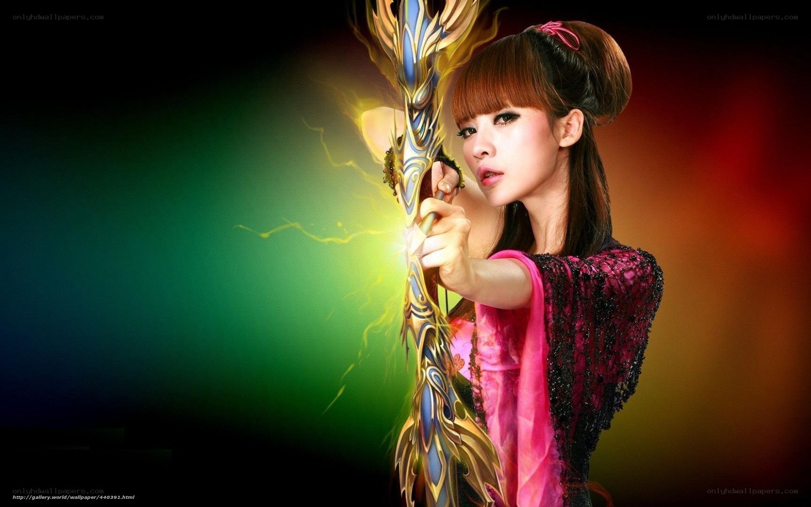 woman with magical staff