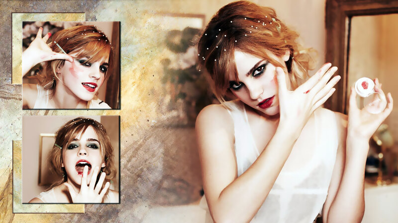 woman with makeup and blood
