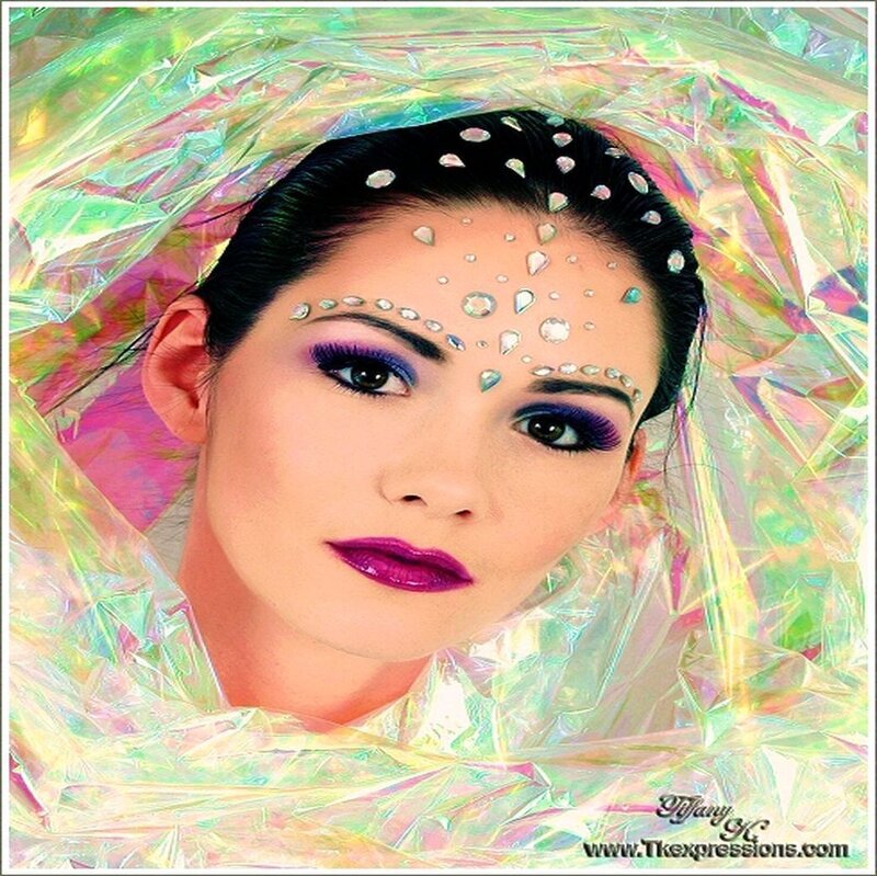 Woman with Makeup and Gems