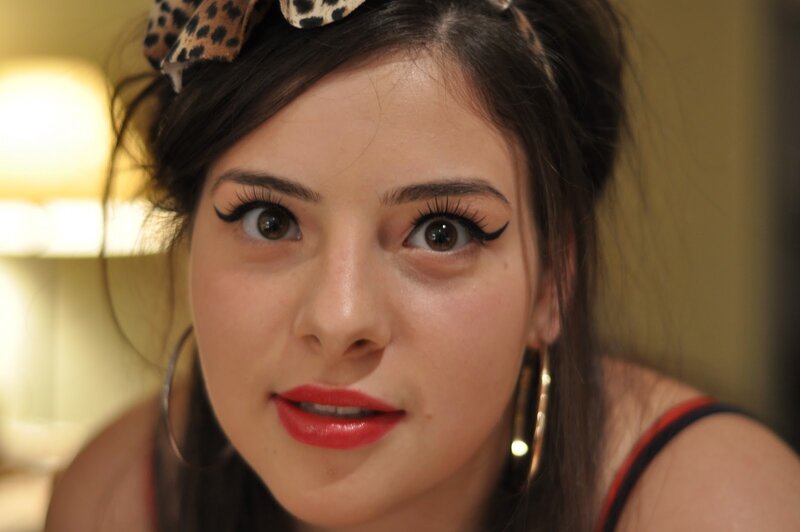 Woman with Makeup and Headband — Brown