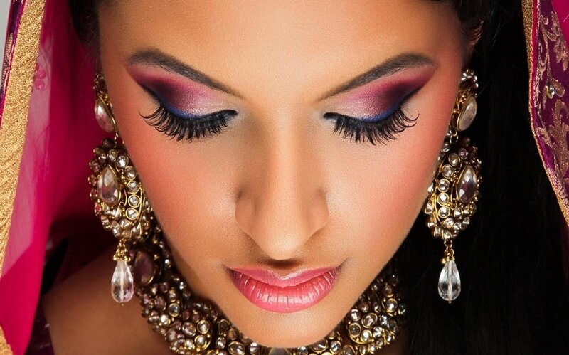 Woman with Makeup and Jewelry — Pink, Dramatic