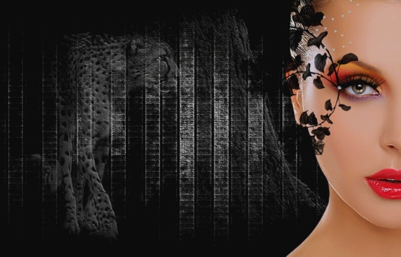 Woman with Makeup and Leopard