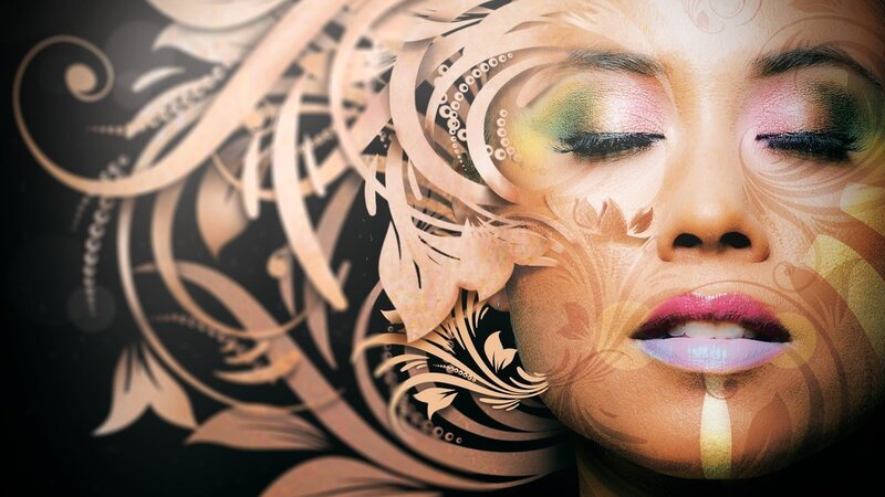 Woman with Makeup and Patterns