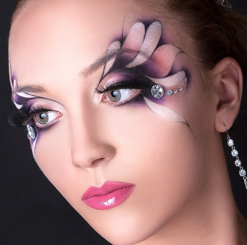 Woman with Makeup Art — Purple