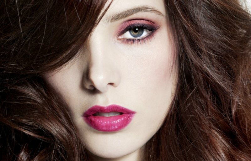 Woman with Makeup — Brown, Dramatic, Photograph, Eyes, Lips, Hair